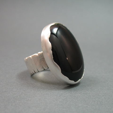 Black Onyx Mountain Ring