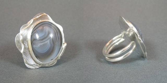 Botswana Agate and Silver Ring
