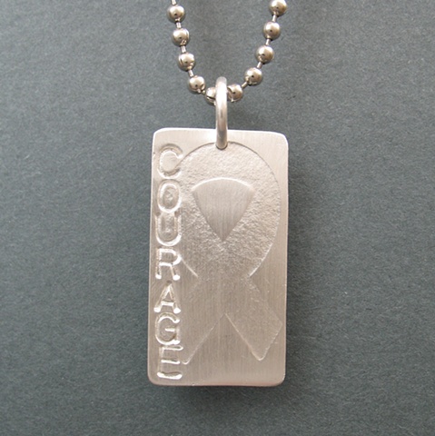 Sterling Silver Courage Tag