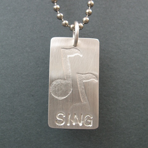 Sterling Silver Sing Tag