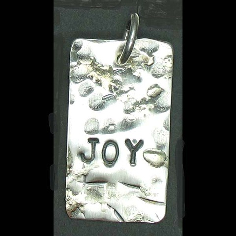 Sterling Silver Distressed Joy Tag