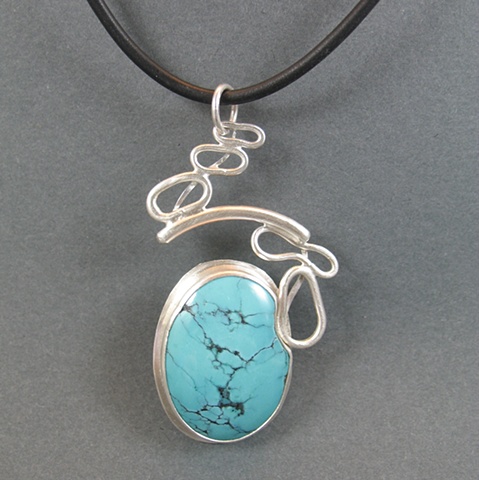 Turquoise and Silver Pendant