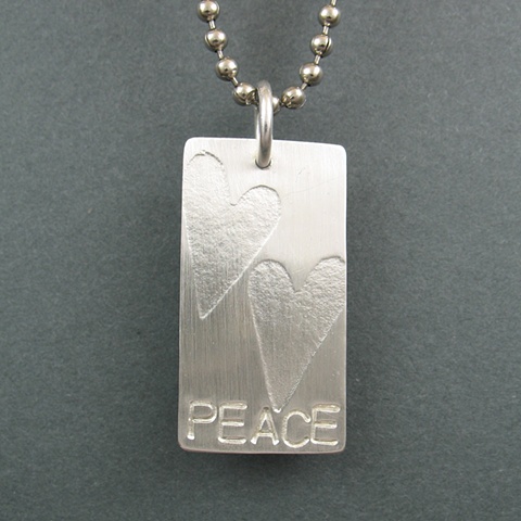 Sterling Silver Peace Tag