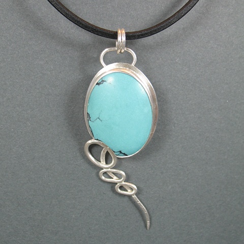 Turquoise and Silver Pendant