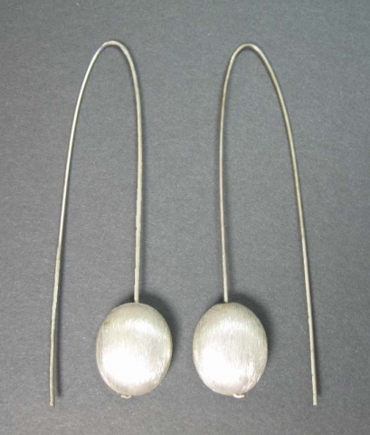 Silver Long Dangle Oval