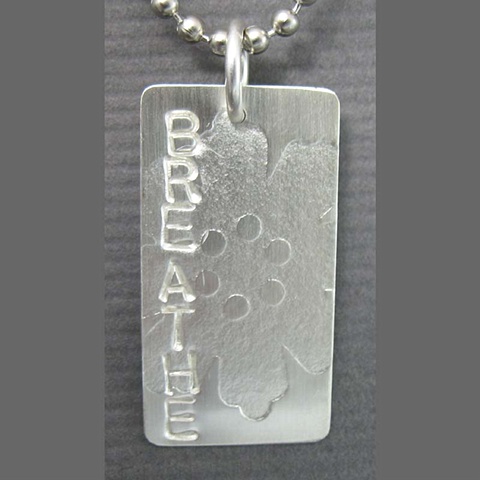 Sterling Silver Breathe Tag