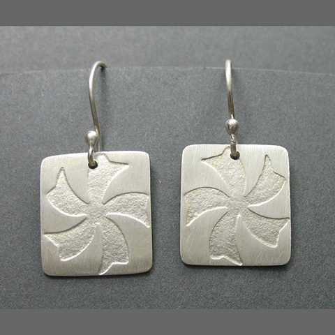 Silver Pinwheel Earrings