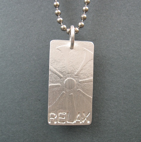 Sterling Silver Relax Tag