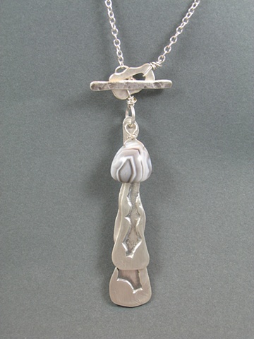 Silver and Botswana Agate Pendant