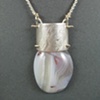 Engraved Silver and Botswana Agate Pendant