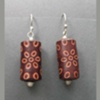 Brown Leather Barrel Earrings