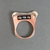 Silver and Copper Ring with Black Pearls