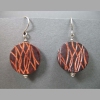 Brown Leather Circle Earrings