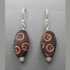 Brown Leather Oval Earrings