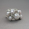 6 Silver Bands With Pearls