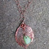 Antique Copper Leaf Pendant - S148