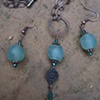 Aqua African Glass Pendant