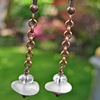 White Sea Glass Dangle Earrings

#C324