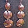 Copper 3-Disc Earrings