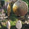 Brass & Sea Ceramic Earrings -C203