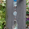 Aqua Sea Glass Sun Catcher with Abalone - C191