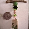 Green Sea Ceramic & Green Sea Glass Bead Ornament - C157