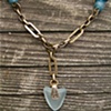 Aqua Sea Glass and Glass Bead Necklace

#C316