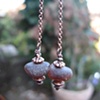 Brown Sea Glass Dangle Earrings - C228