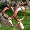 Sea Ceramic Shard & Copper Earrings - C285