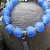 Blue African Glass Bead Bracelet - C220