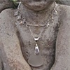 White Sea Glass & Crystals Necklace - C240
