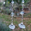 White Sea Glass Earrings - C224