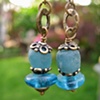 Teal Blue Glass Bead Earrings

#C330