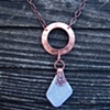 White Sea Glass & Copper Pendant - C241