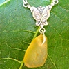 Light Orange Sea Glass Pendant - C185