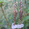 Lavender Sea Glass Dangle Earrings - C283