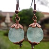 Aqua Glass Bead Earrings