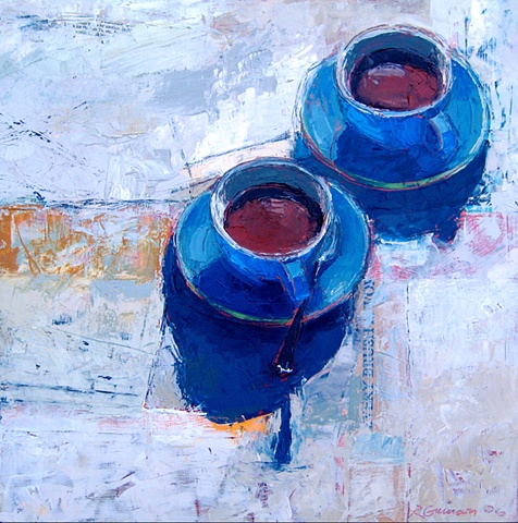 Two blue cups
