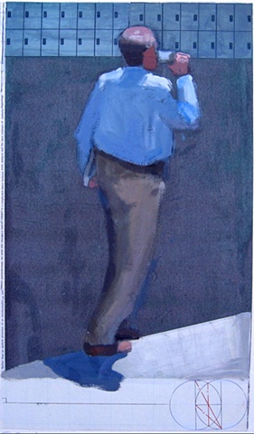 Walking figure with cup