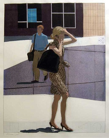 Two walking figures