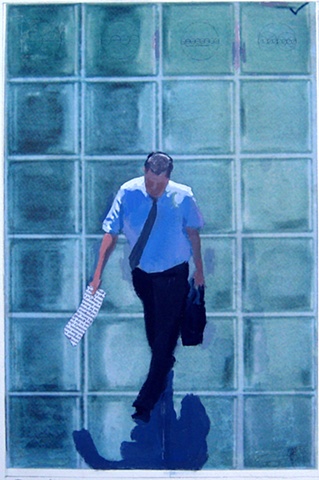 Walking figure with paper