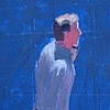 Walking figure with cell phone