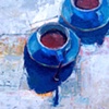 Two blue cups