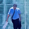 Walking figure with paper