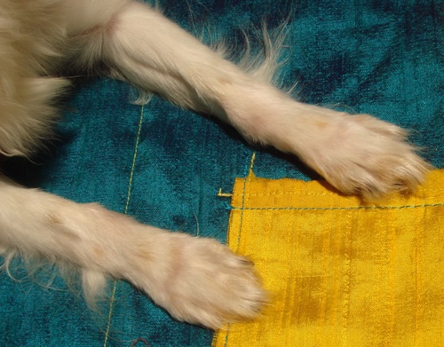Gold and Green/ Raw Silk