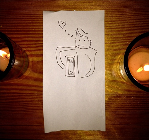 Jeb is in love w/ Siri. By candlelight.