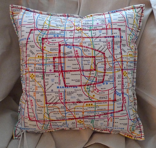 (Time Travel Pillows) White/Subway, Large