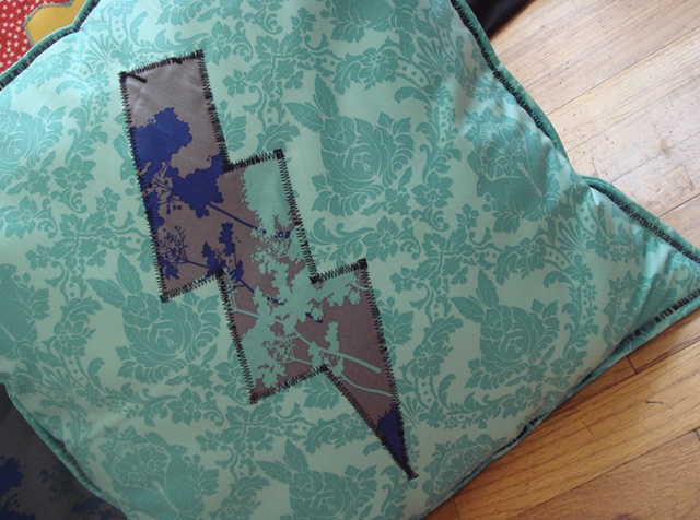 Blue Pillow/ Gray Lightning