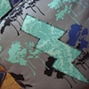 Gray Pillow/ Blue Lightning