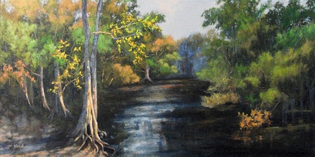 Linda Blondheim Landscape Painting River Cypress